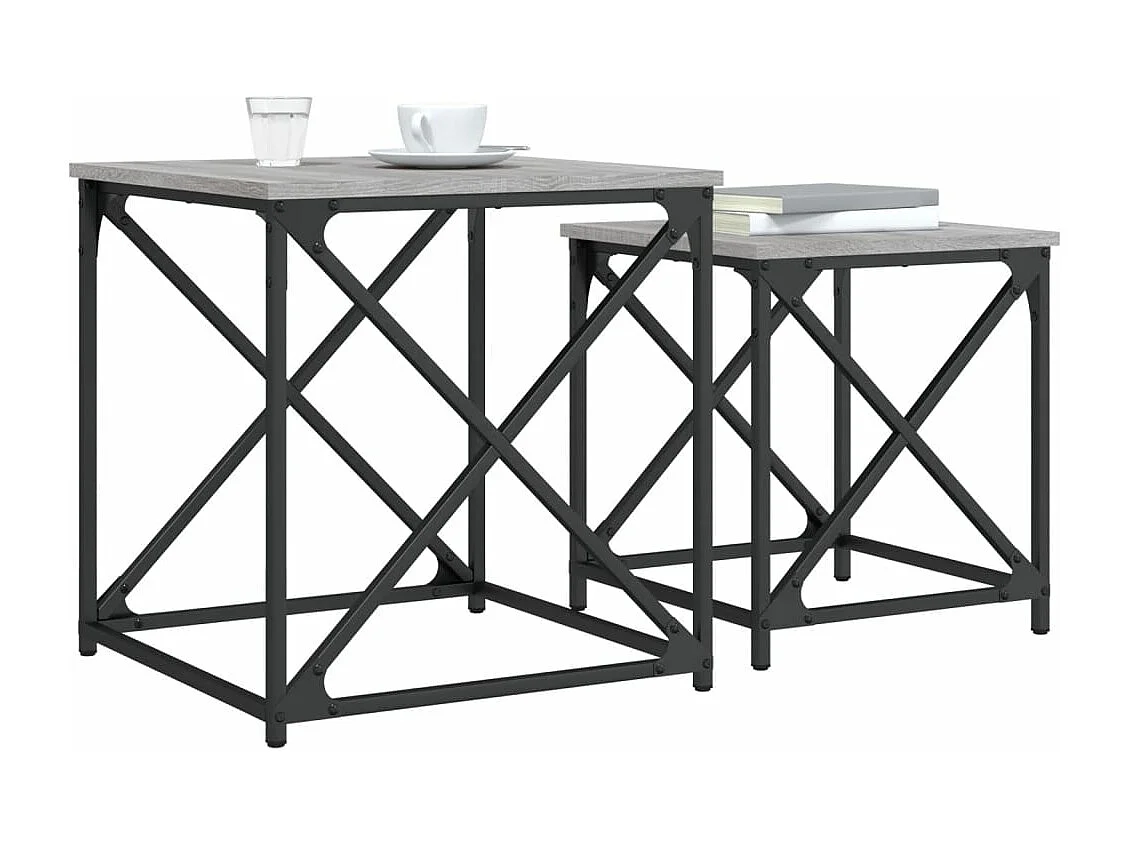Tables basses gigognes 2 pcs sonoma gris bois d'ingénierie
