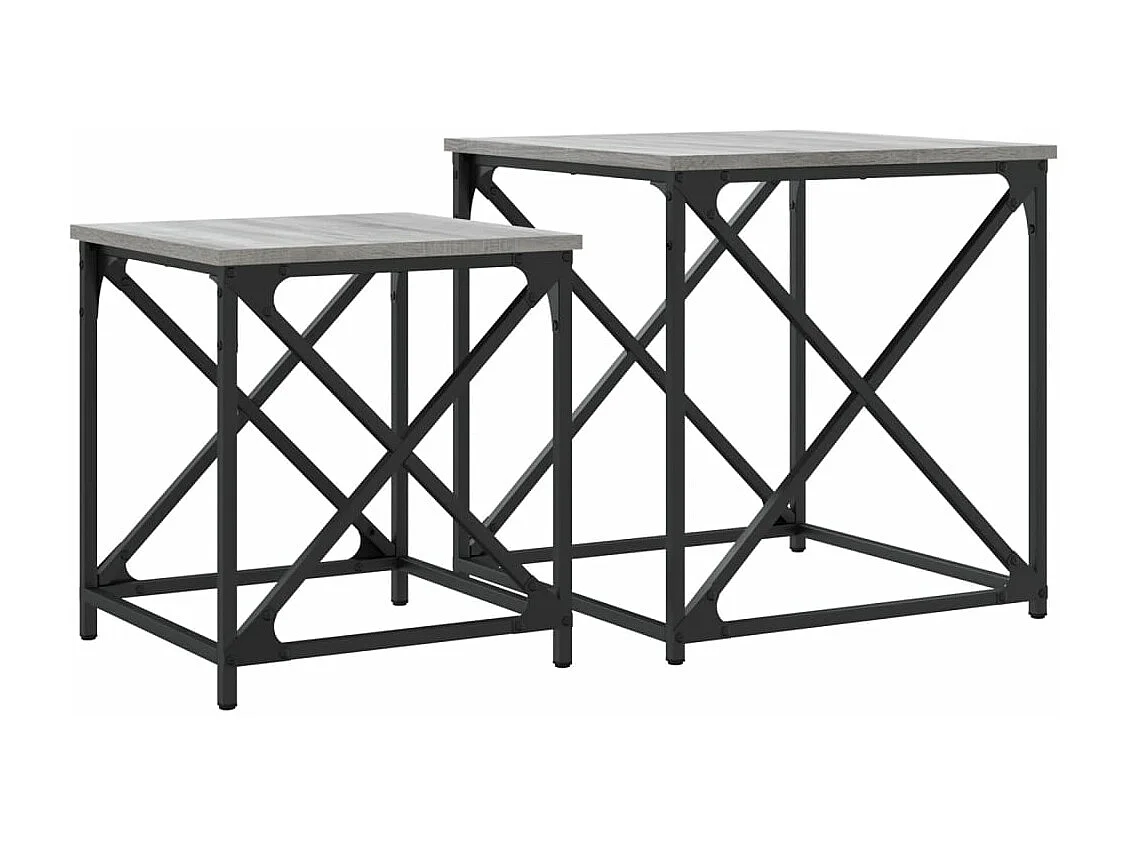 Tables basses gigognes 2 pcs sonoma gris bois d'ingénierie