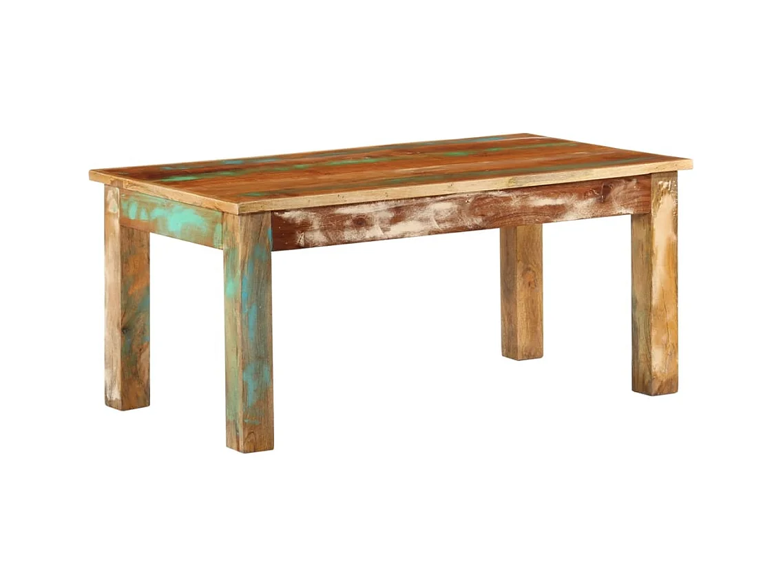 Table basse 100x55x45 cm bois de récupération massif