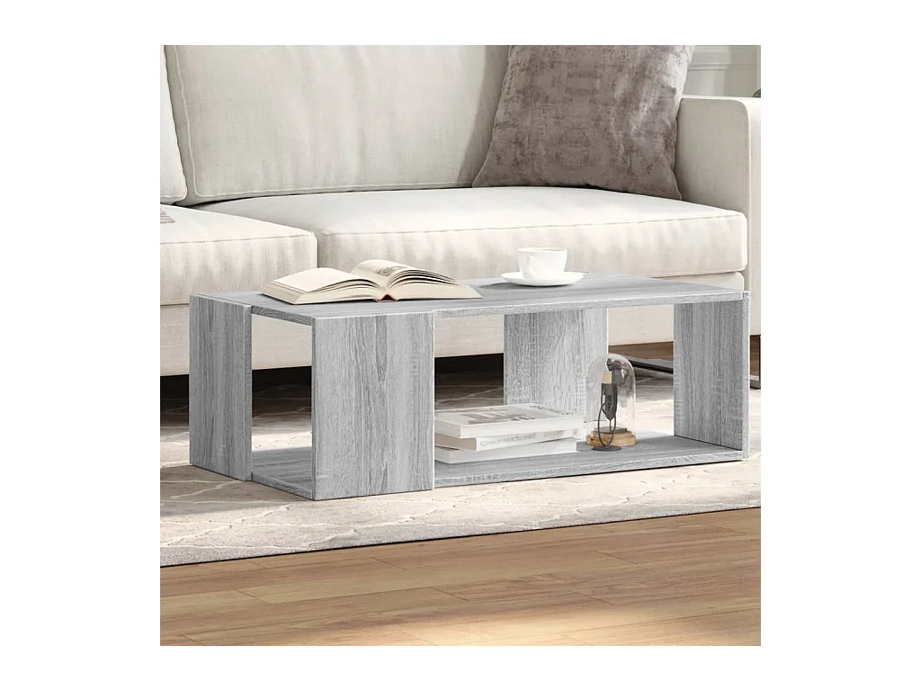 Couchtisch Grau Sonoma-Eiche 89,5x48x30 cm Holzwerkstoff