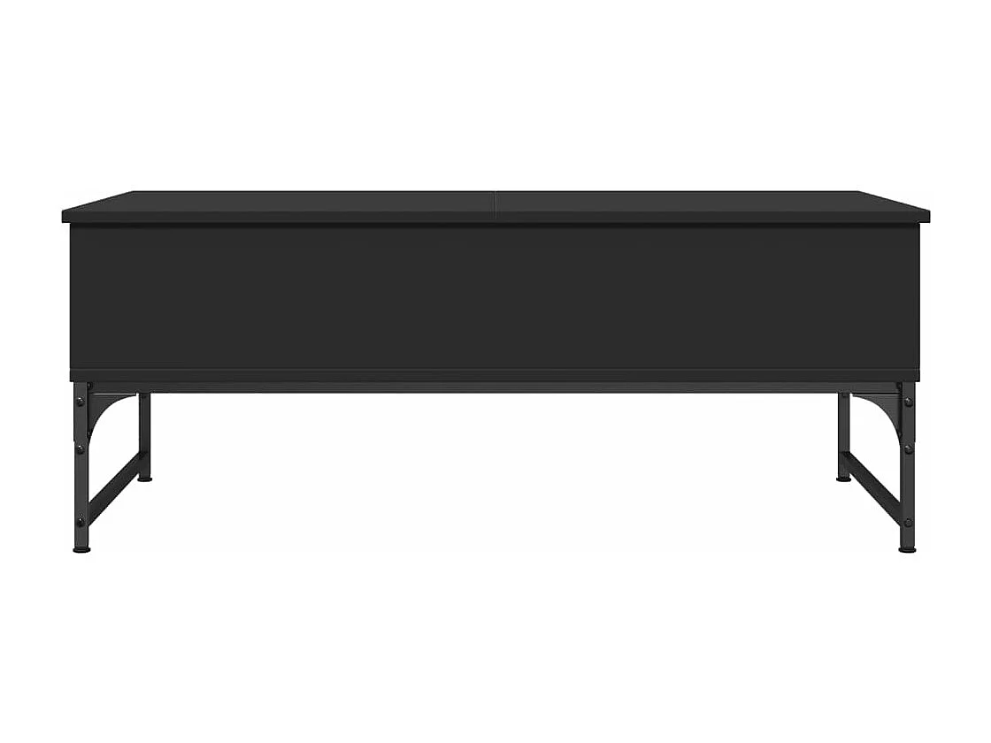 Table basse noir 100x50x40 cm bois d'ingénierie et métal