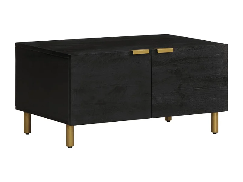 Mesa de centro madera contrachapada negro 80x50x40 cm