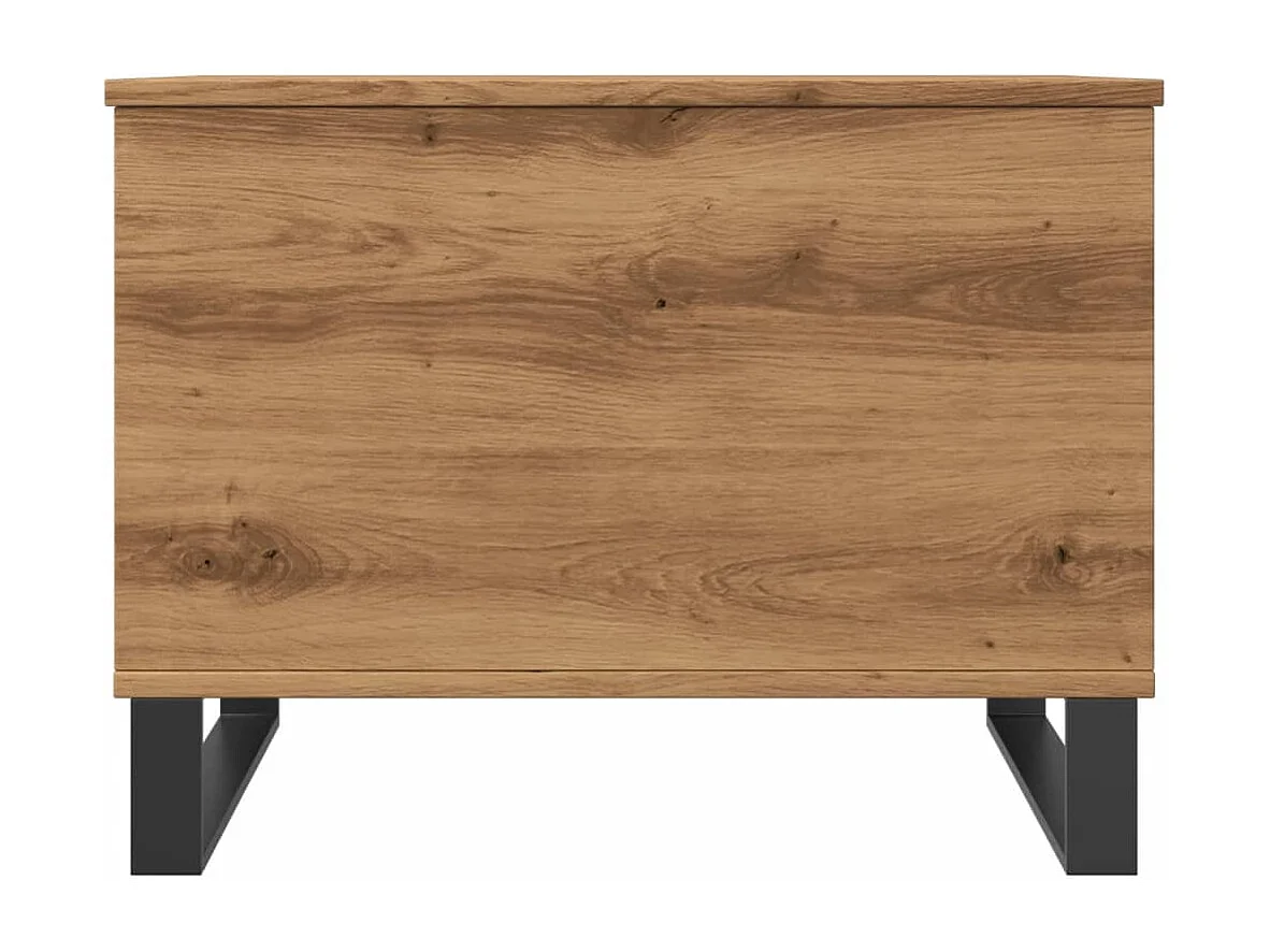 Tavolino Salotto Rovere Artigianale 60x44,5x45 cm in Truciolato