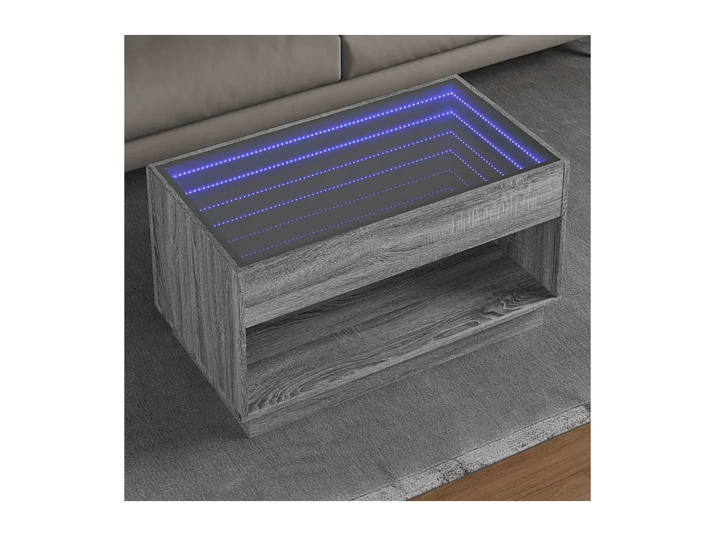 Couchtisch mit Infinity-LED Grau Sonoma 90x50x50 cm