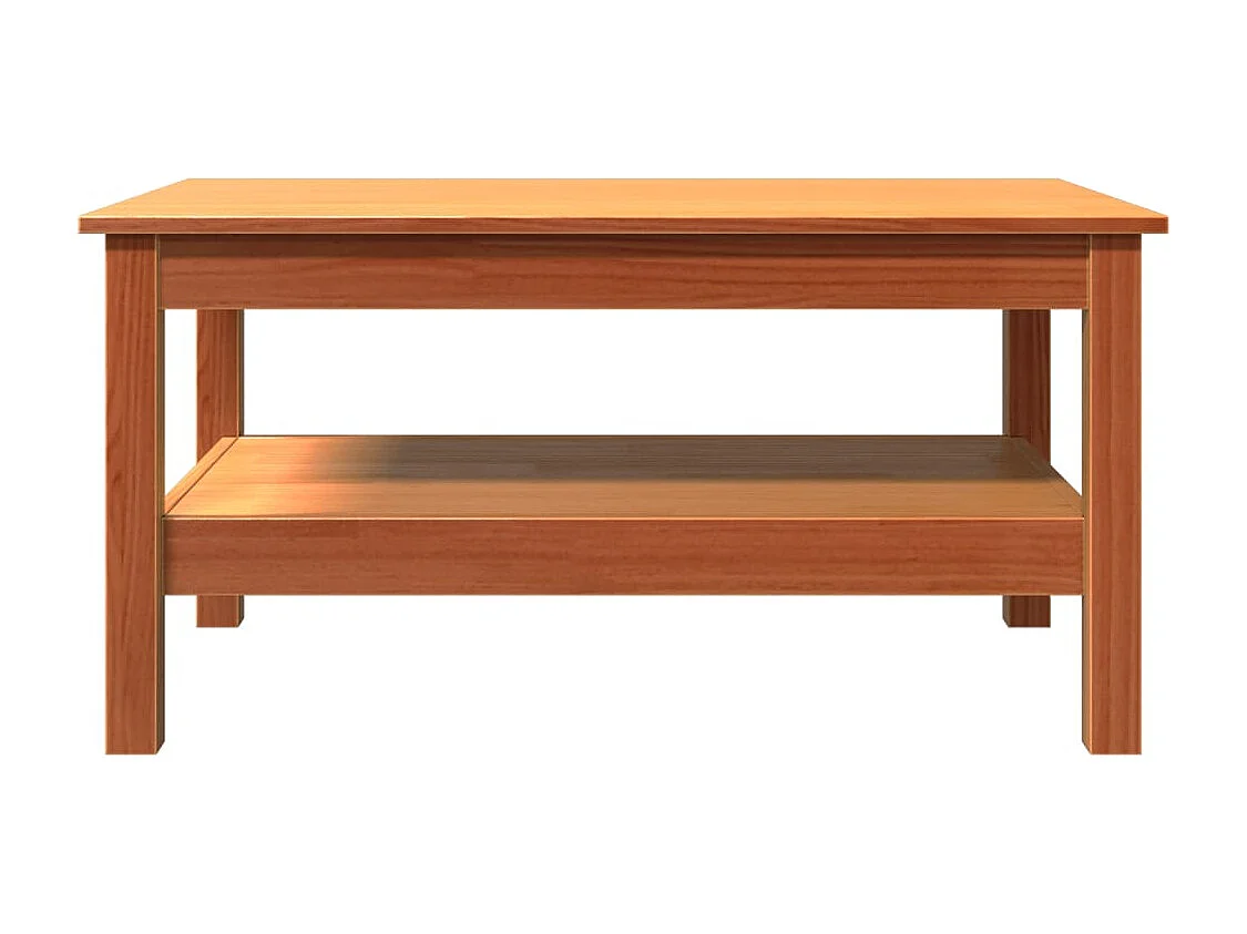 Table basse cire marron 80x50x40 cm bois massif de pin