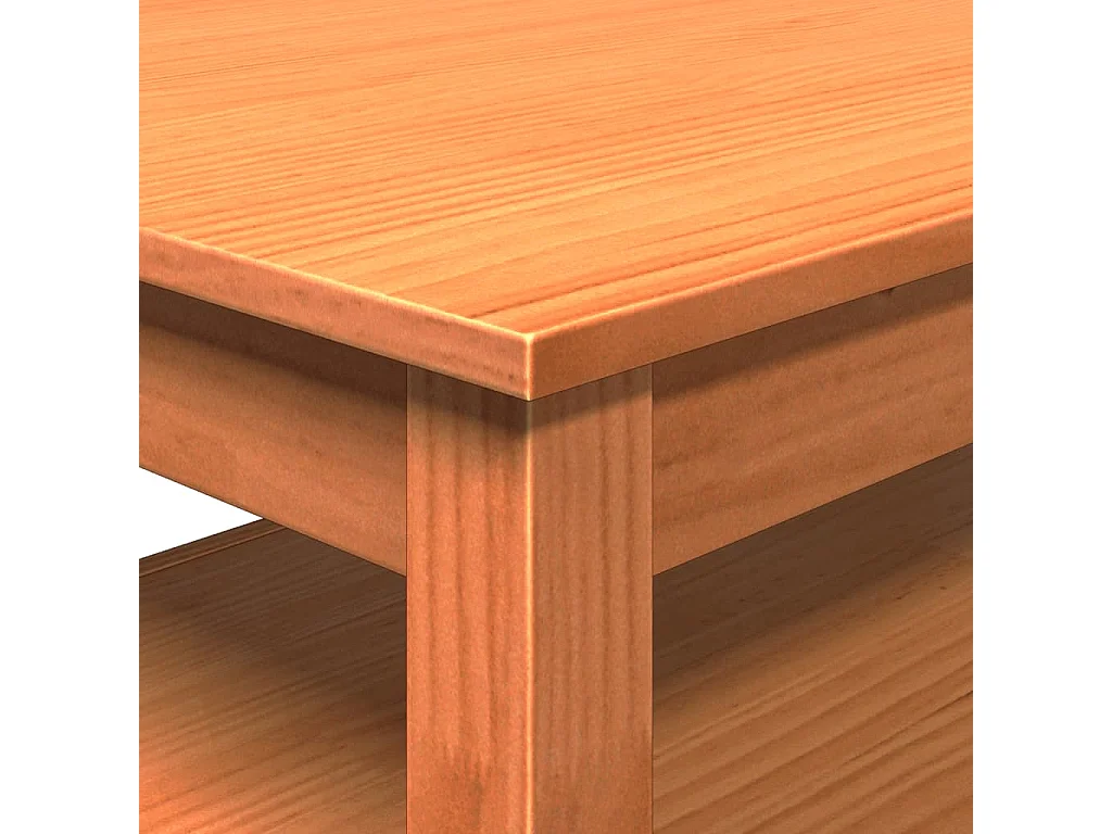 Table basse cire marron 80x50x40 cm bois massif de pin