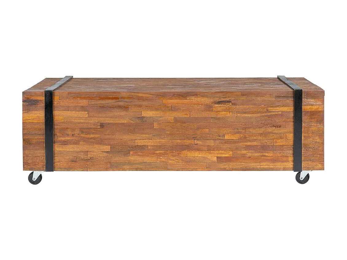 Mesa de centro de madera maciza de teca 110x45x38 cm