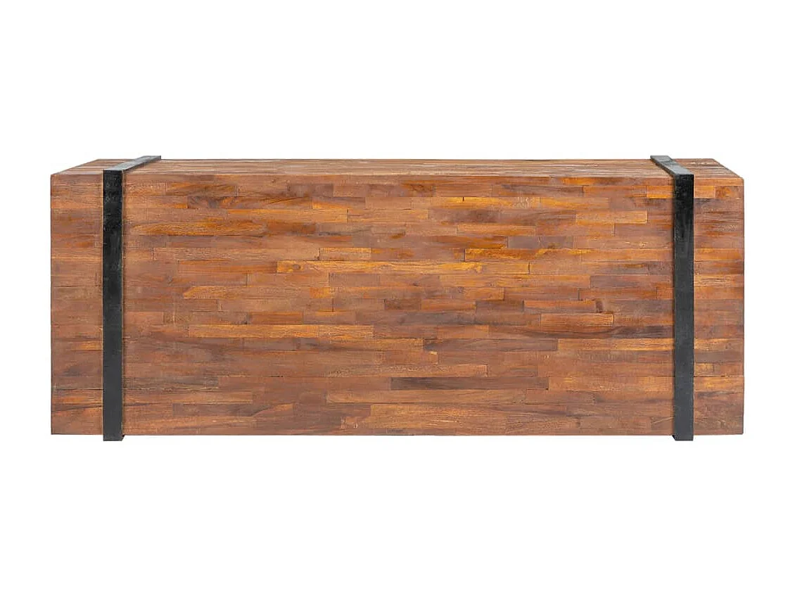 Mesa de centro de madera maciza de teca 110x45x38 cm