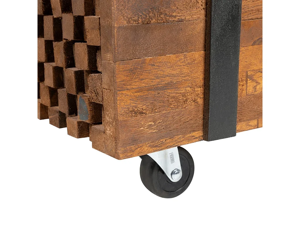 Mesa de centro de madera maciza de teca 110x45x38 cm