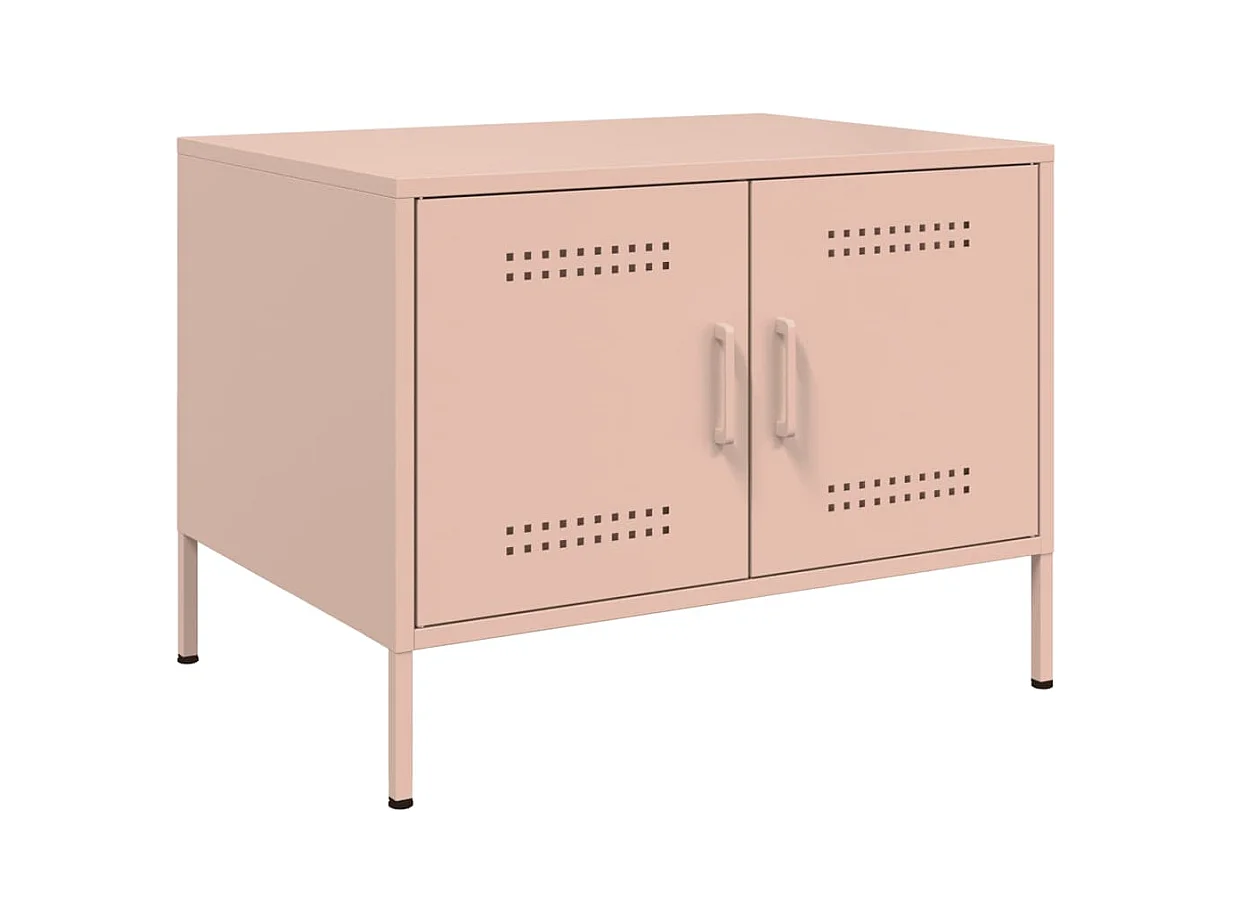 Table basse rose 68x50x50,5 cm acier