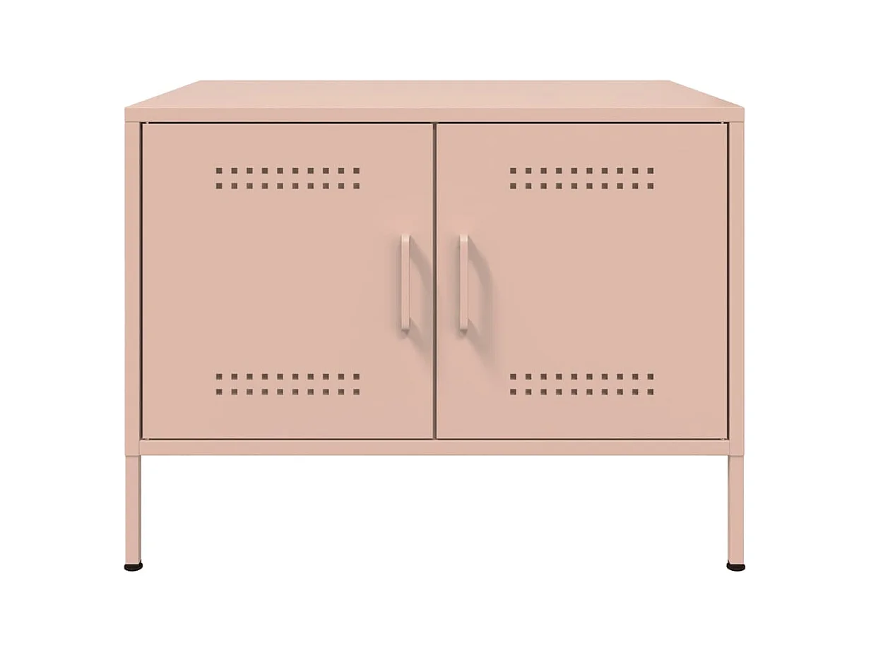 Table basse rose 68x50x50,5 cm acier