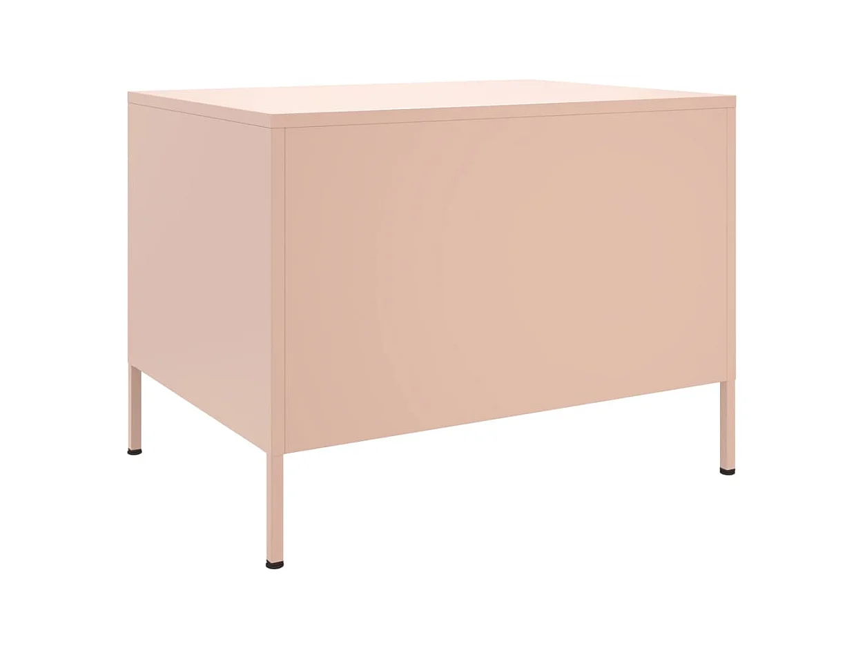 Table basse rose 68x50x50,5 cm acier