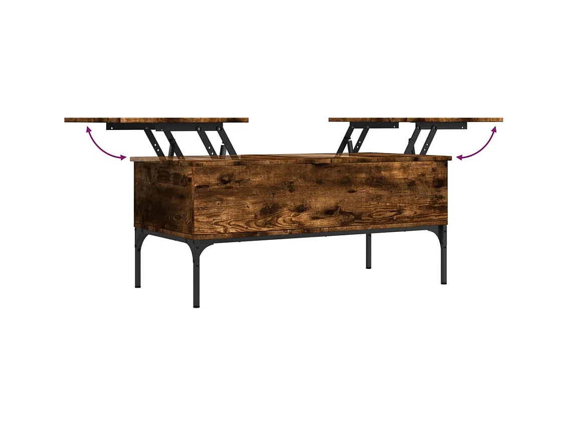 Couchtisch Räuchereiche 100x50x45 cm Holzwerkstoff und Metall