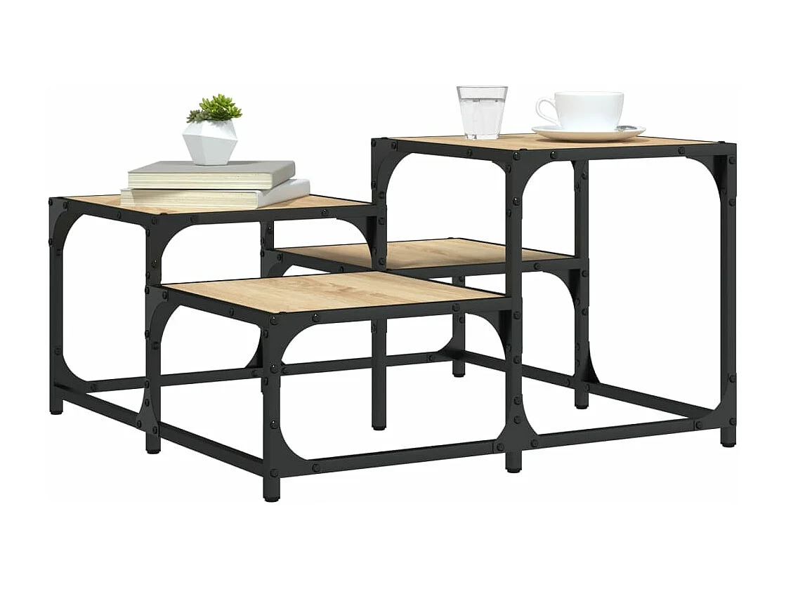 Salontafel 68x68x40 cm bewerkt hout sonoma eikenkleurig