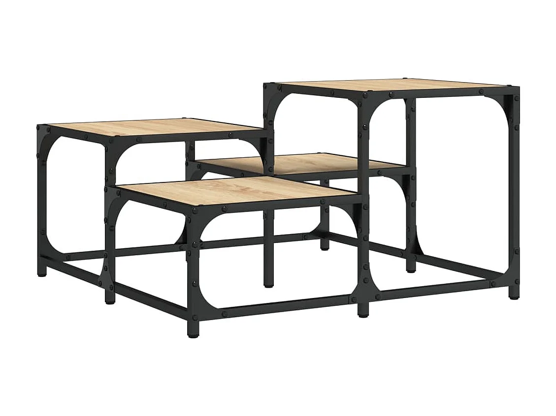 Salontafel 68x68x40 cm bewerkt hout sonoma eikenkleurig