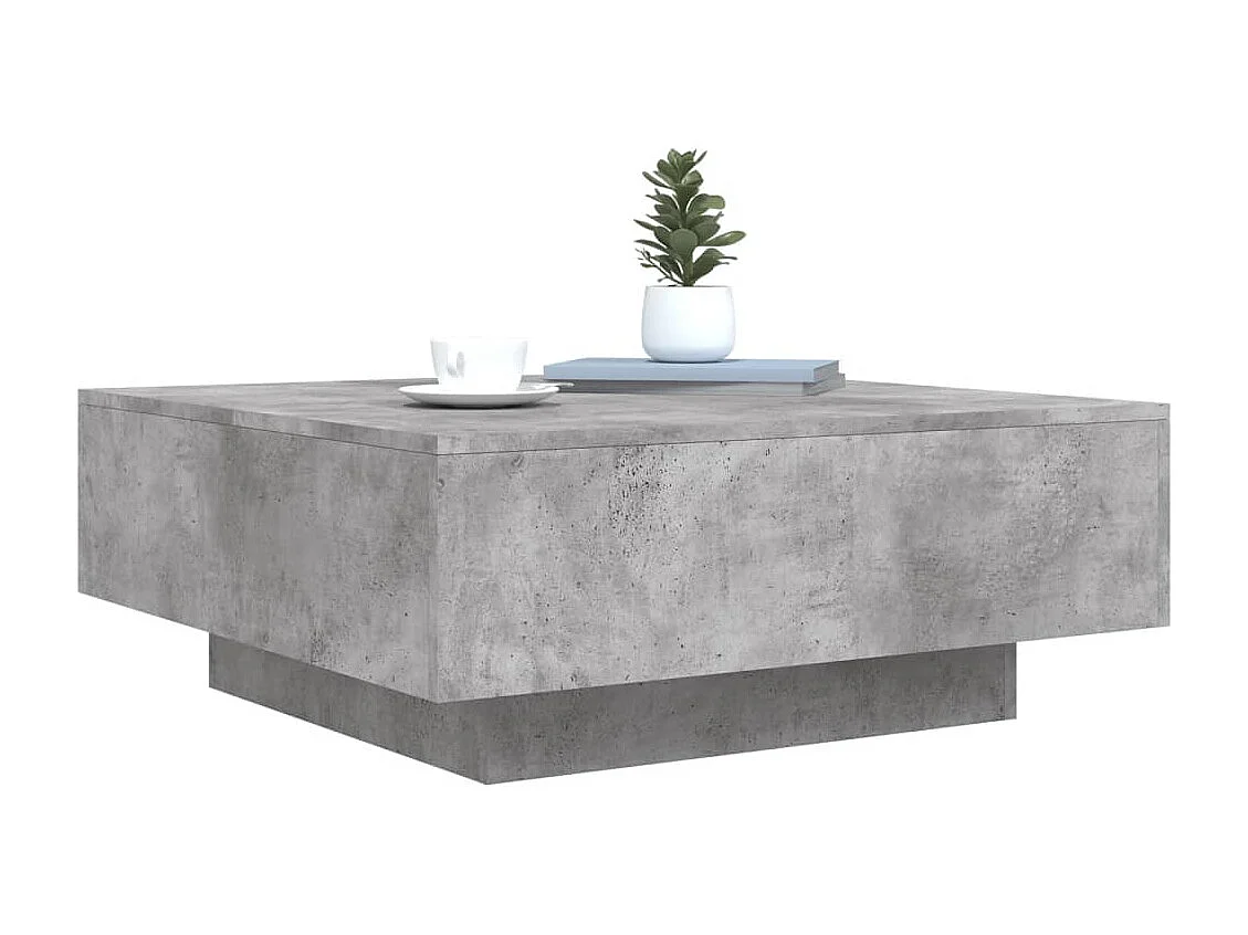 Tavolino Salotto Grigio Cemento 80x80x31 cm Legno Multistrato