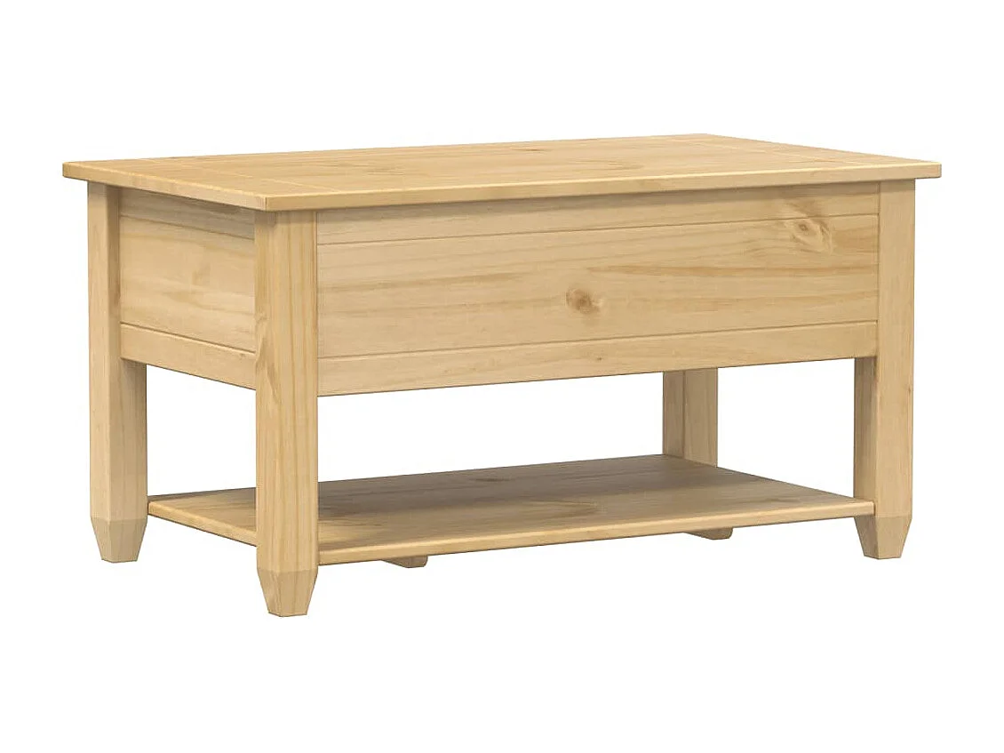 Table basse avec tiroirs Corona 85x50x45 cm bois de pin massif