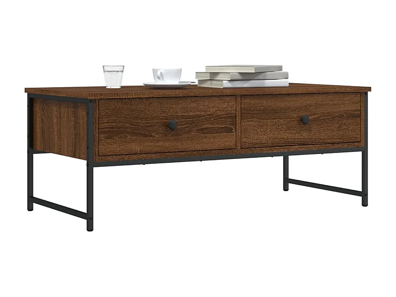 Table basse chêne marron 101x49x39,5 cm bois d'ingénierie