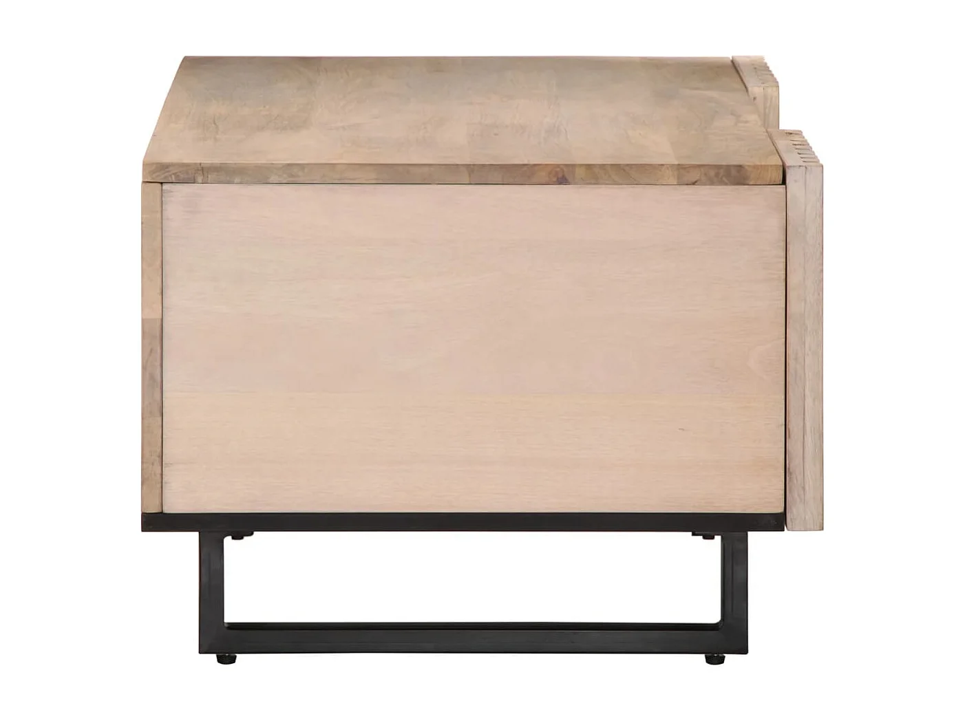 Table basse blanc 100x55x40 cm bois de manguier massif