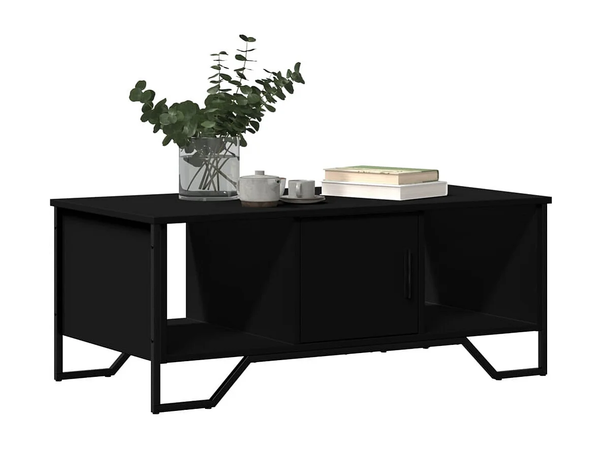 Mesa de centro madera de ingeniería negro 100x51x40 cm