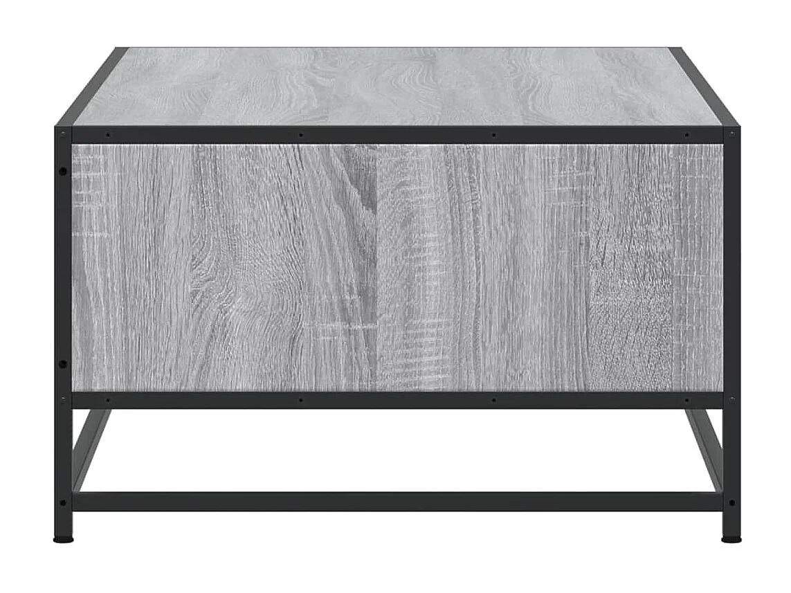 Tavolino Grigio Sonoma 100x57x35 cm Legno Multistrato e Metallo