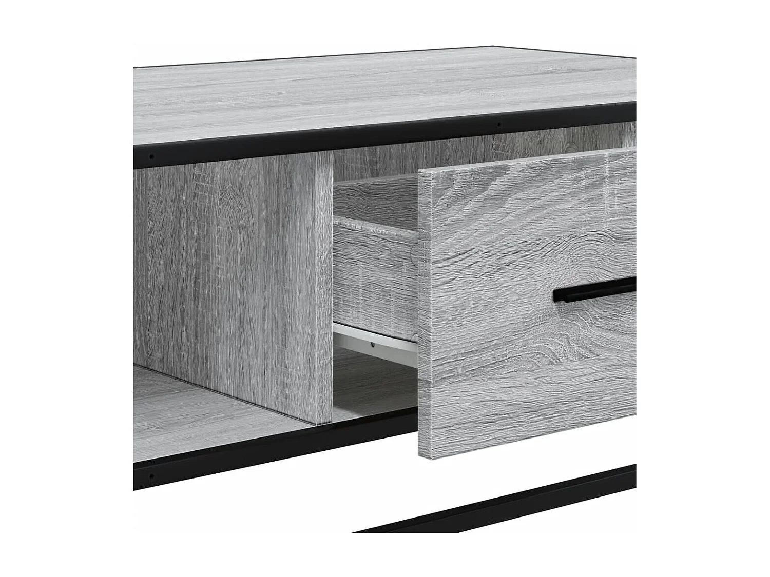 Tavolino Grigio Sonoma 100x57x35 cm Legno Multistrato e Metallo