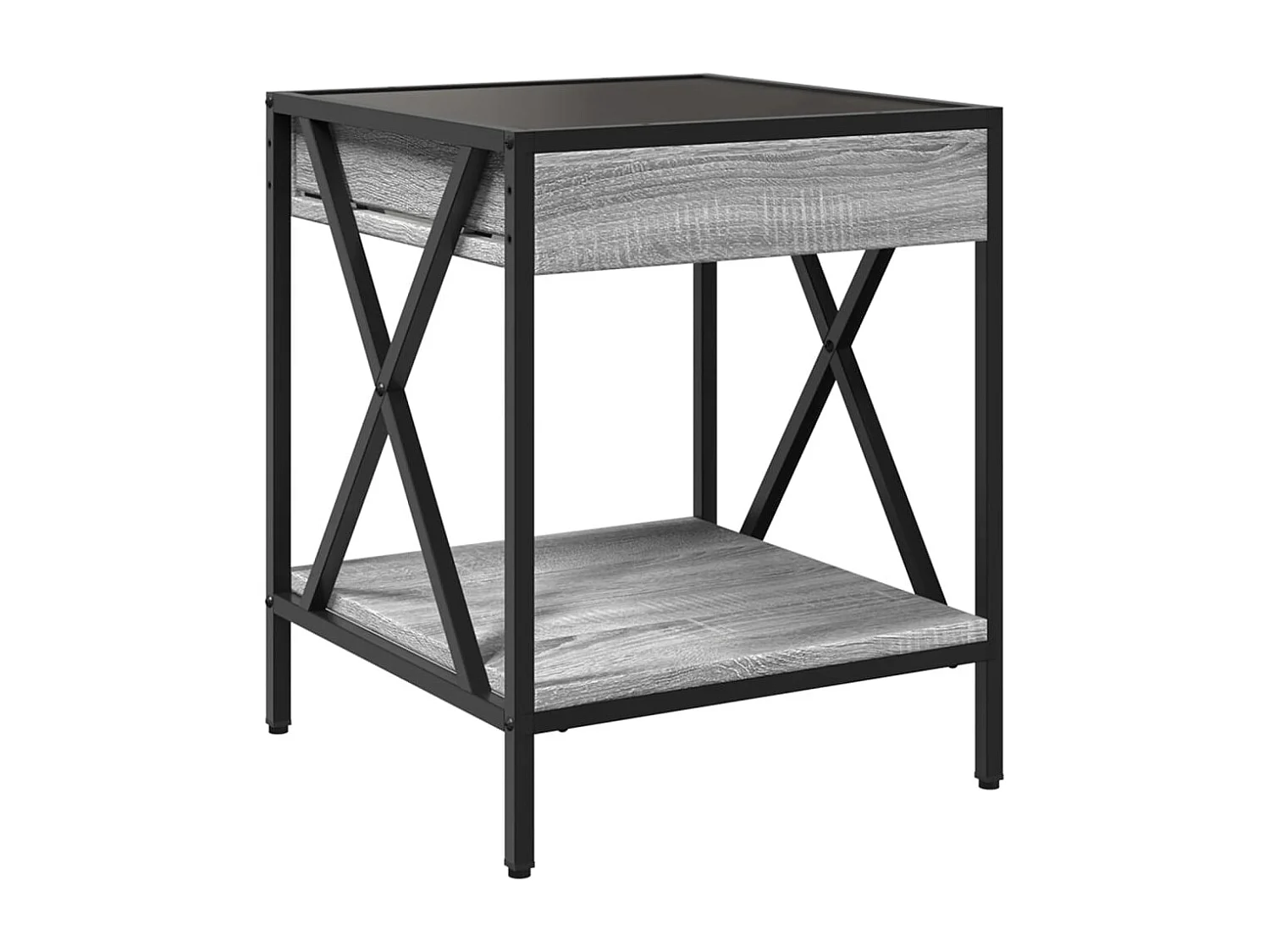 Table basse avec LED Infinity sonoma gris 40x40x49 cm