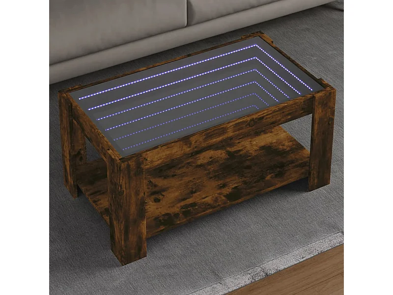 LED-Couchtisch Räuchereiche 93x53x45 cm Holzwerkstoff