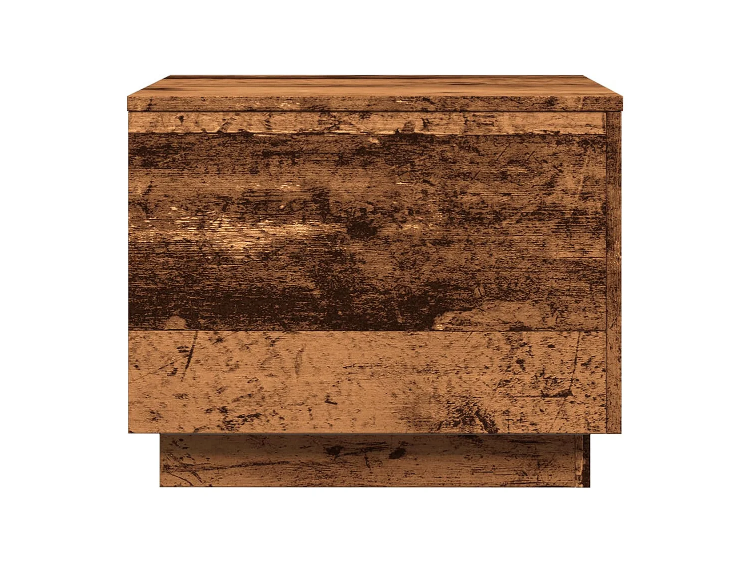 Table basse avec lumières LED vieux bois 50x50x40 cm