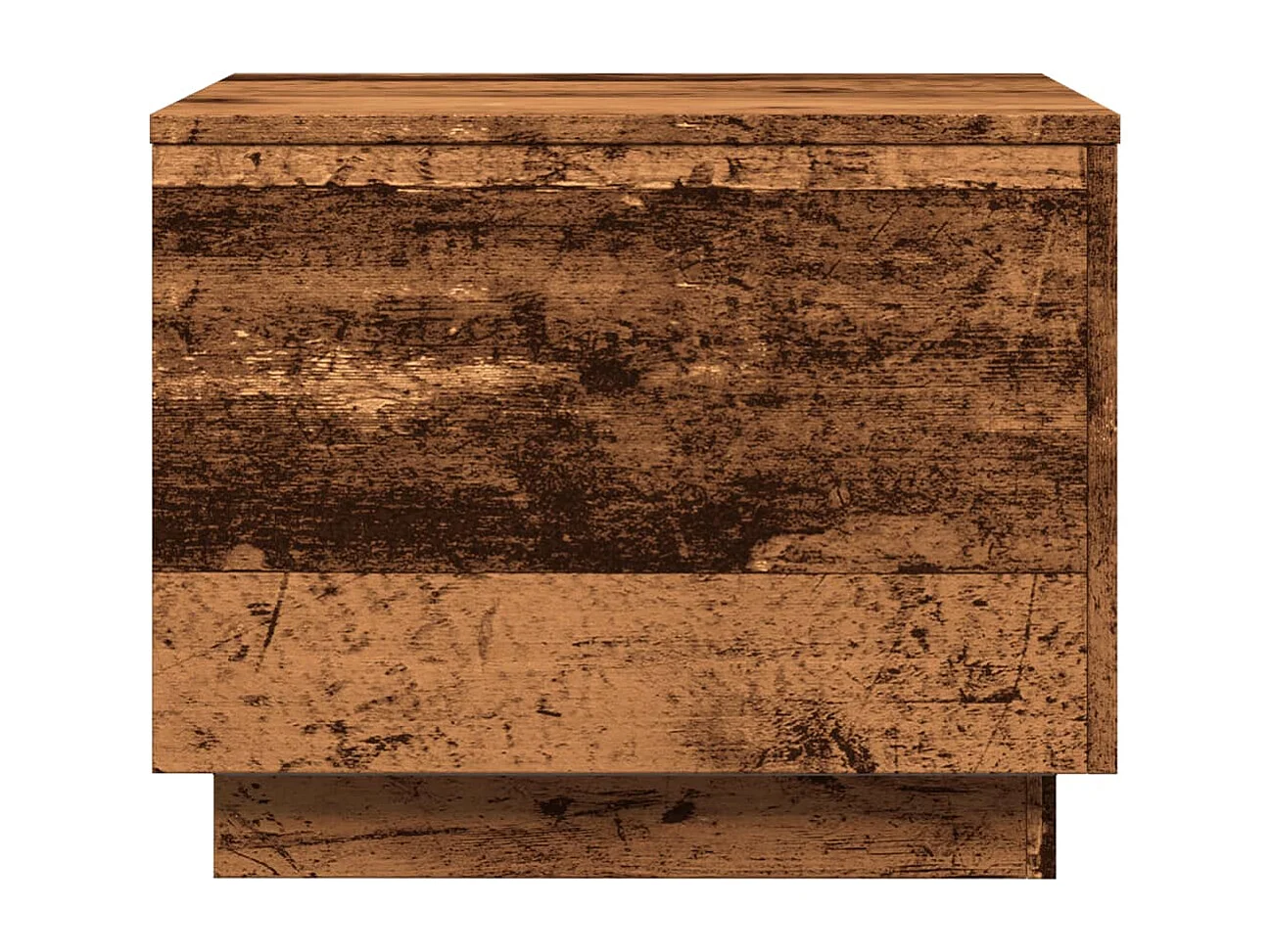 Table basse avec lumières LED vieux bois 50x50x40 cm