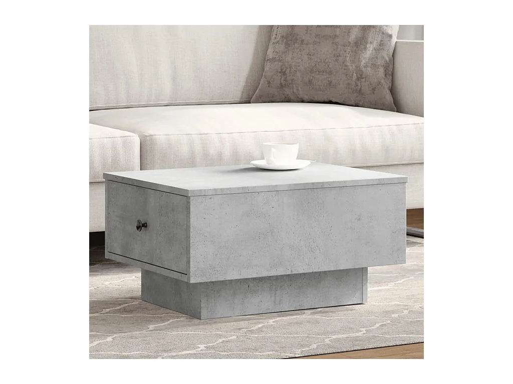 Table basse gris béton 60x45x31 cm bois d'ingénierie