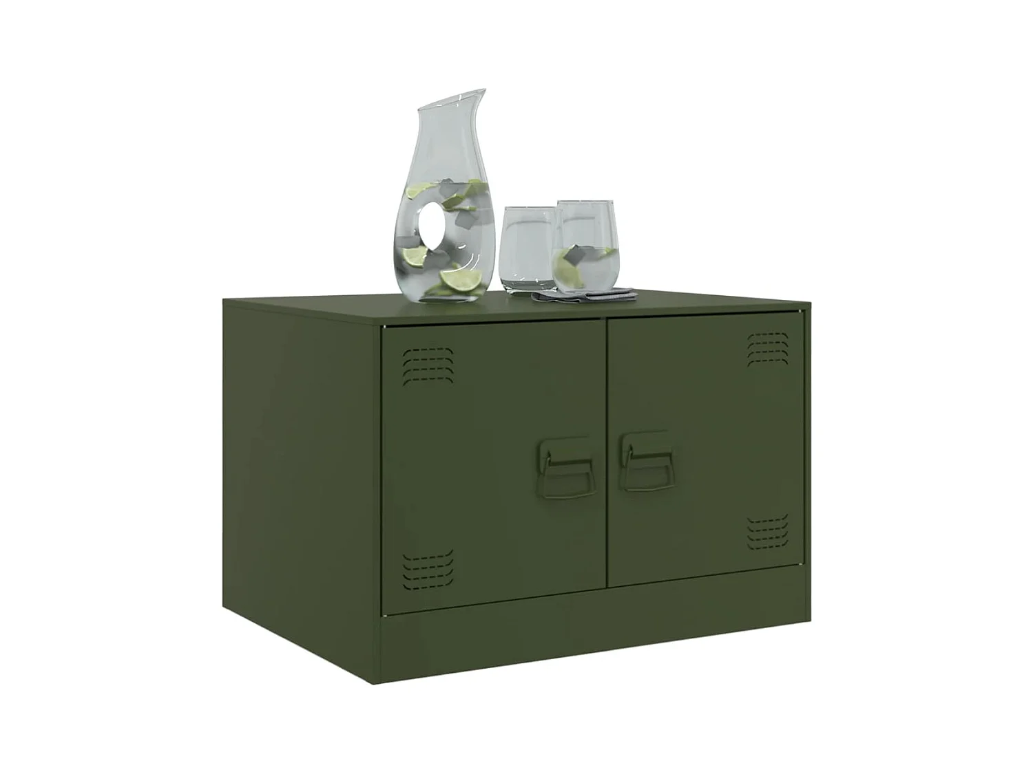 Salontafel 67x50x44 cm staal olijfgroen