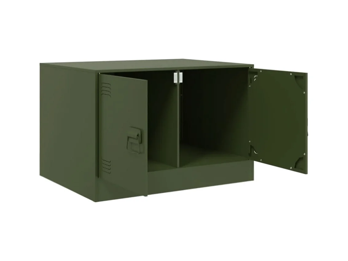 Salontafel 67x50x44 cm staal olijfgroen