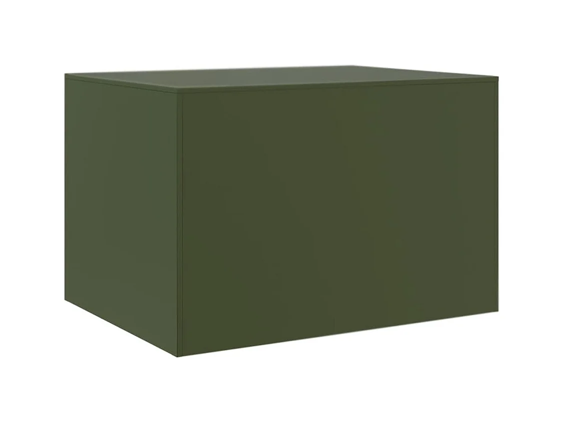 Salontafel 67x50x44 cm staal olijfgroen