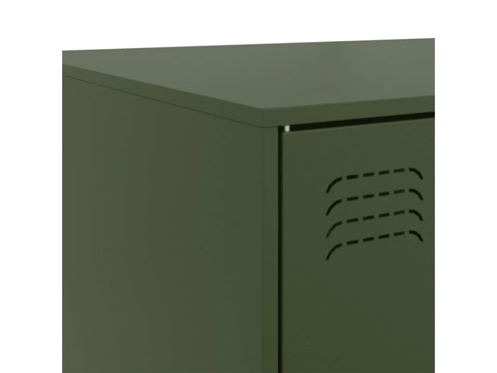 Tavolino da Salotto Verde Oliva 67x50x44 cm in Acciaio