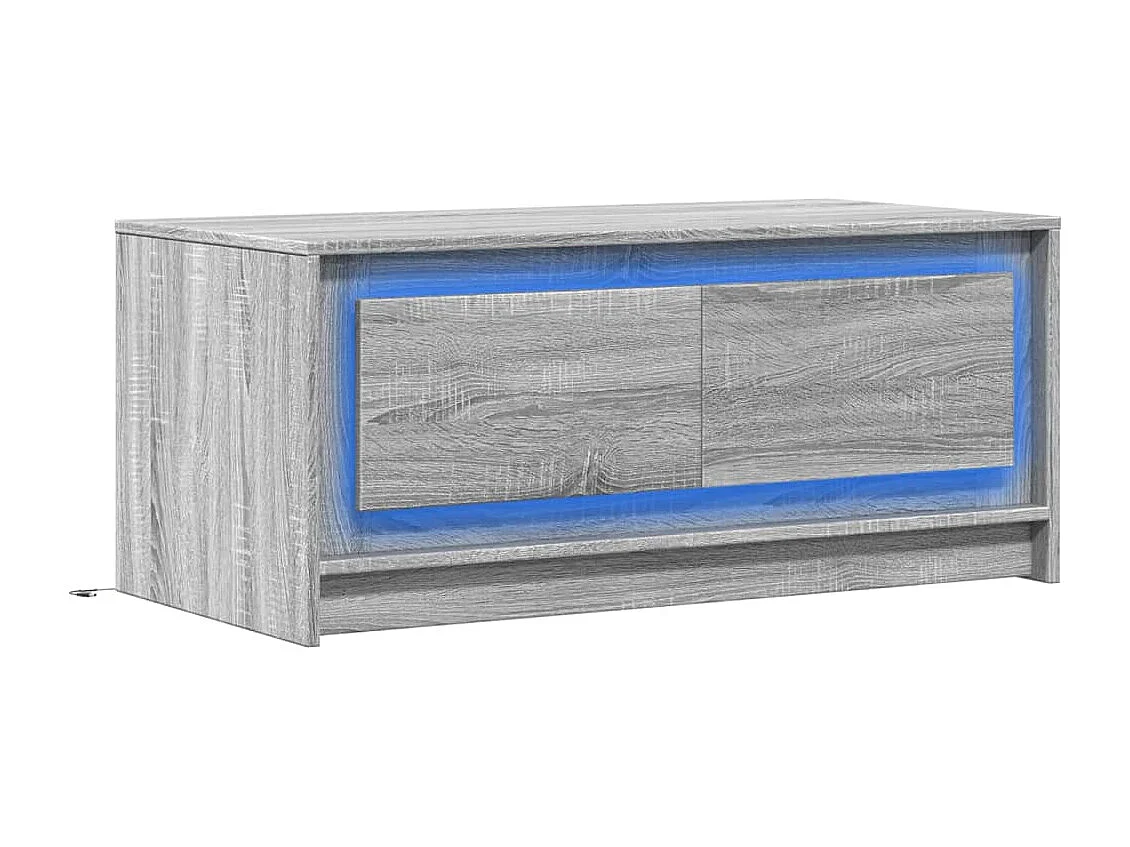 LED-Couchtisch Grau Sonoma Holzwerkstoff