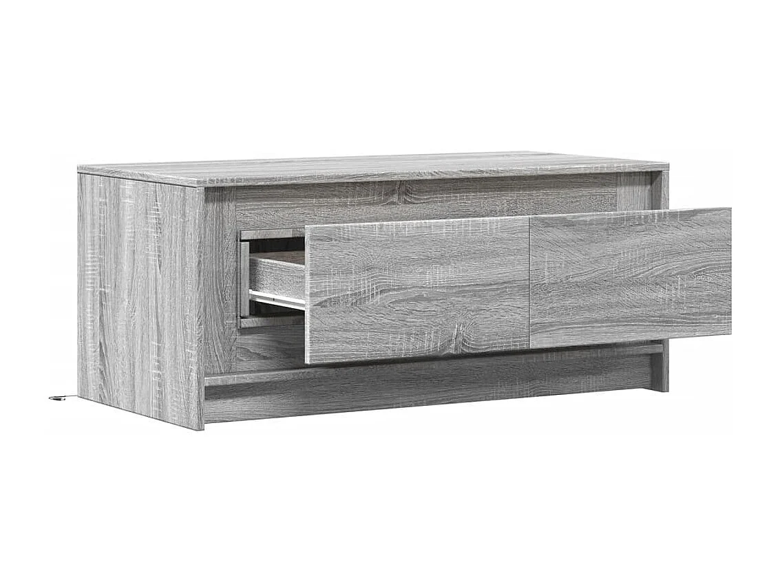 LED-Couchtisch Grau Sonoma Holzwerkstoff