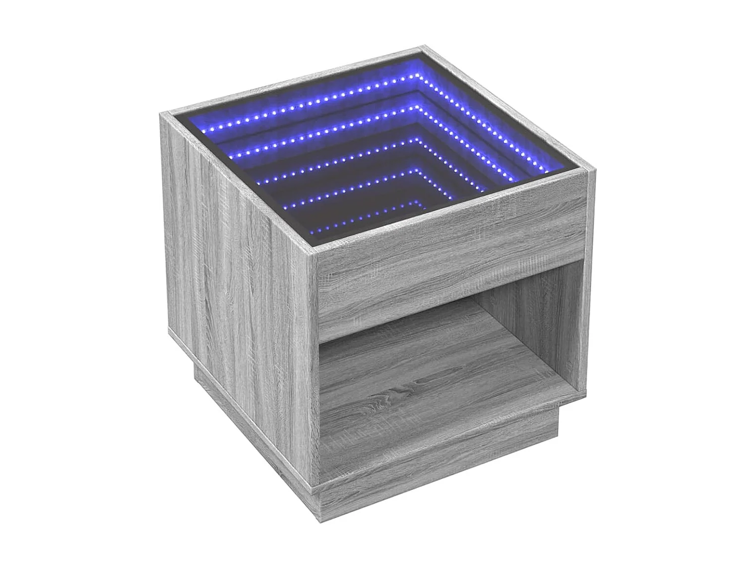 Table basse avec LED infini sonoma gris 50x50x50 cm