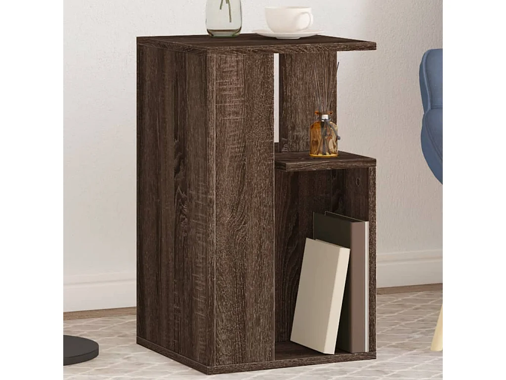 Mesa de apoio 35x35x60cm derivados de madeira carvalho castanho