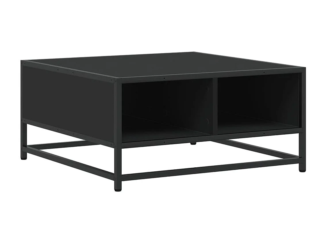 Table basse noir 60,5x60,5x30 cm bois d'ingénierie et métal