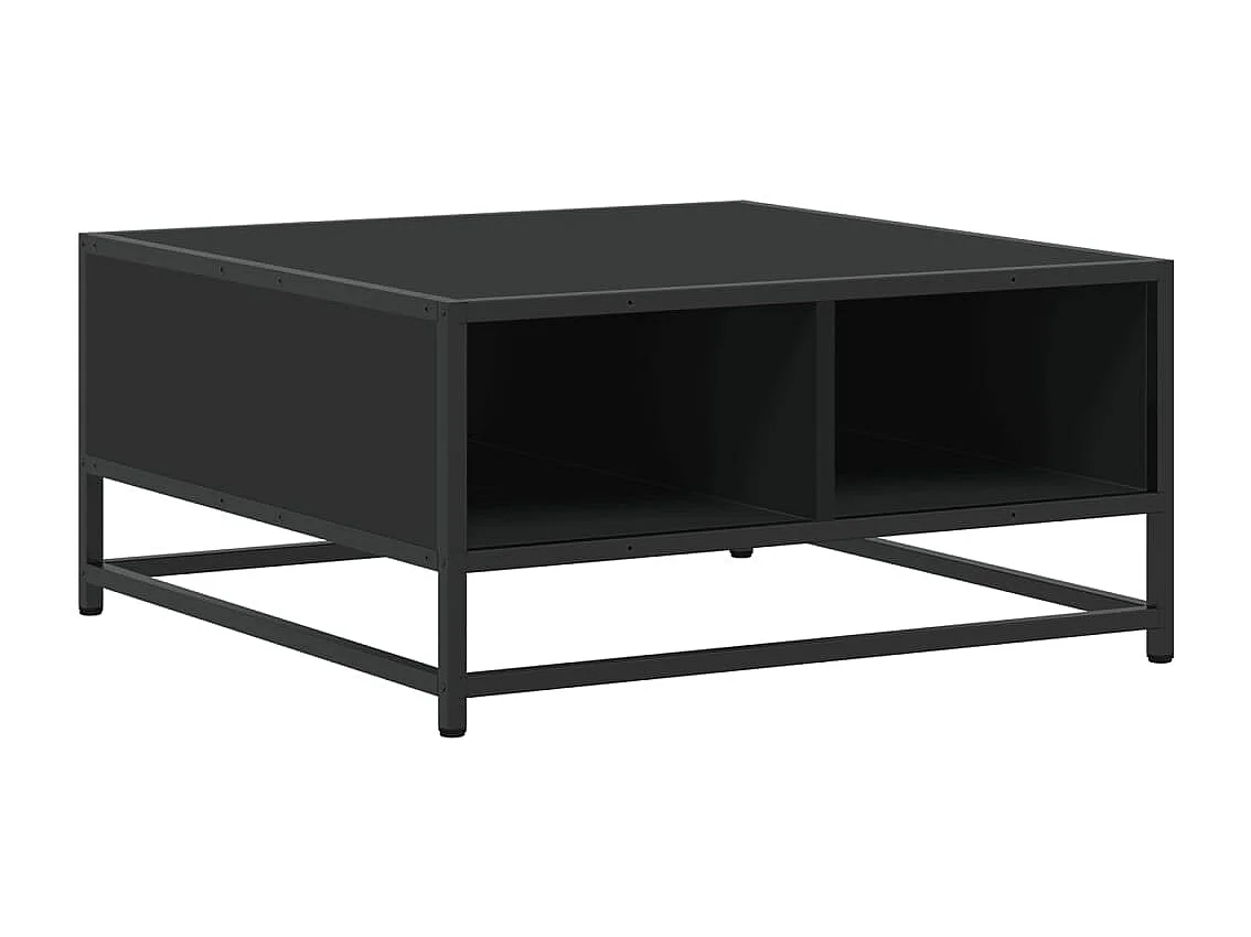 Table basse noir 60,5x60,5x30 cm bois d'ingénierie et métal