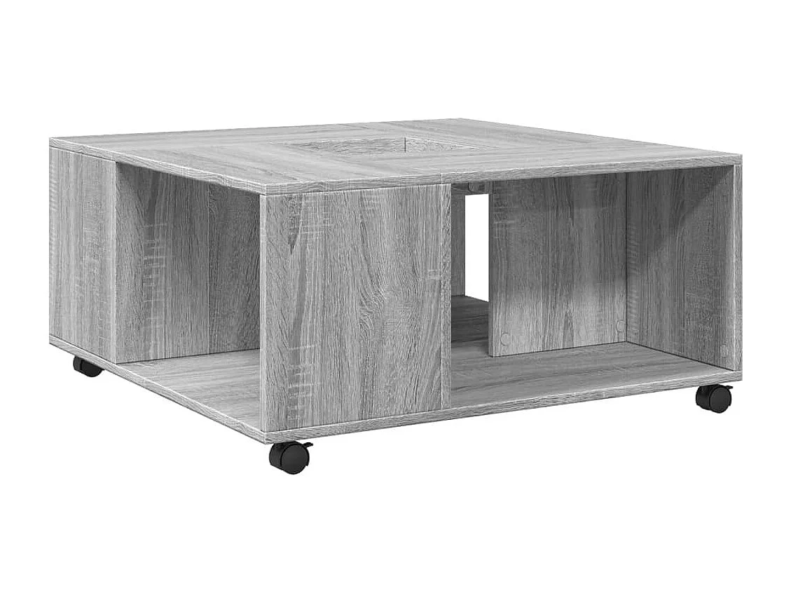 Table basse sonoma gris 80x80x40 cm bois d'ingénierie