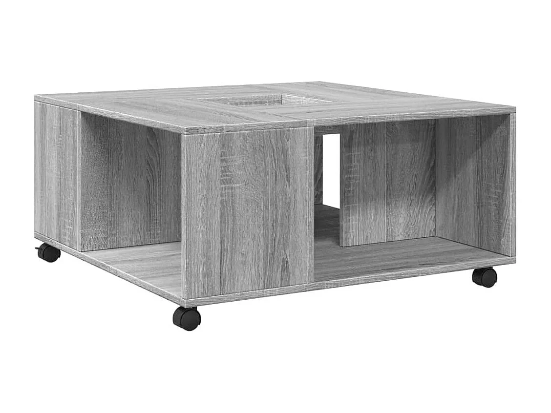 Table basse sonoma gris 80x80x40 cm bois d'ingénierie