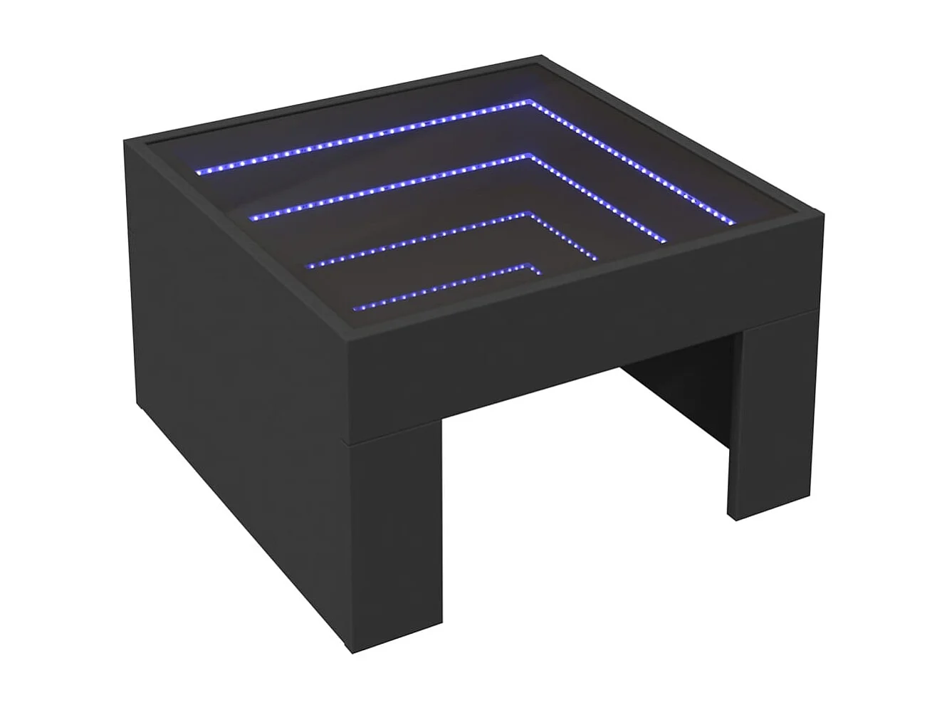 Table basse avec LED infini noir 50x50x30 cm