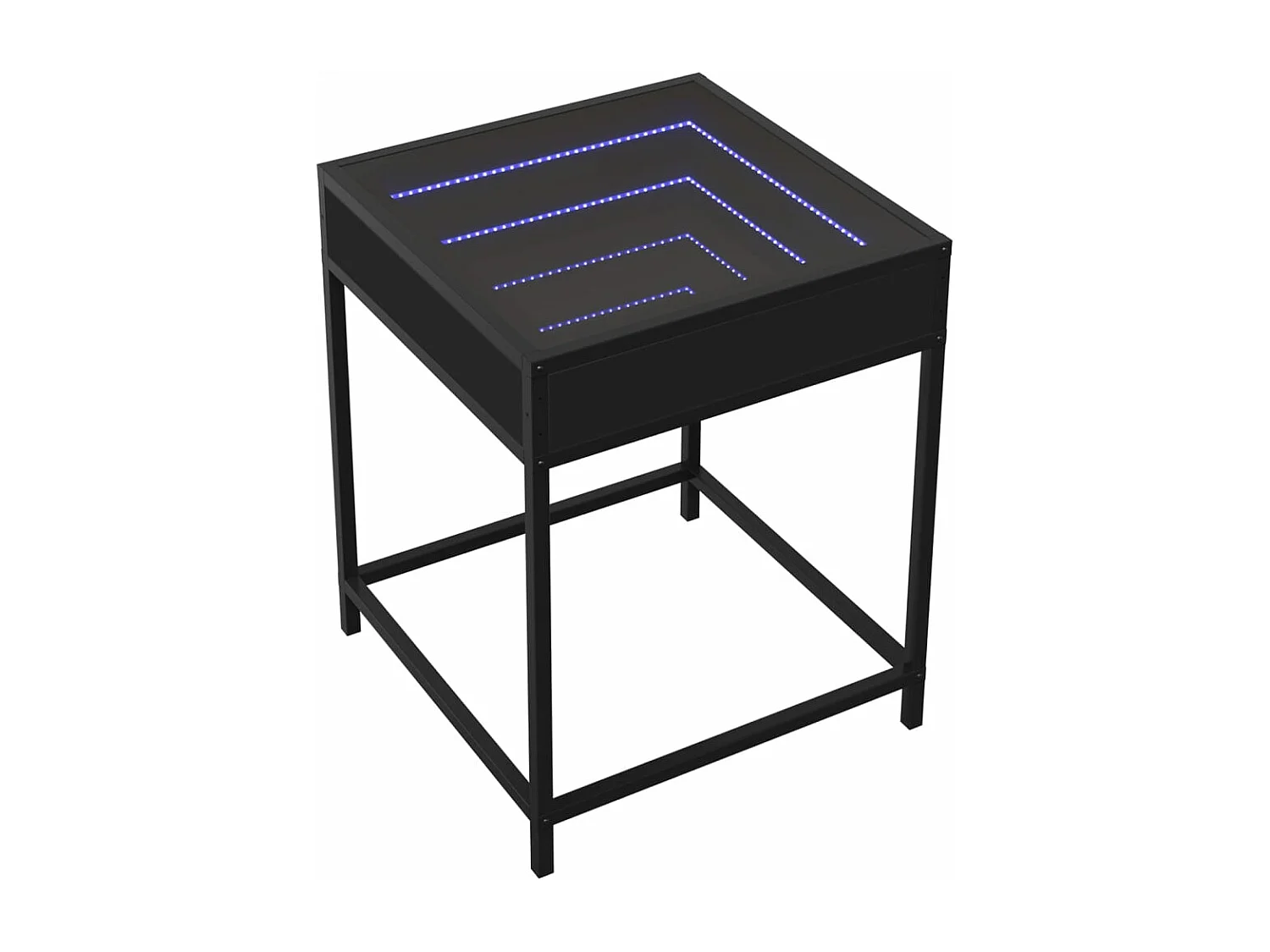 Table basse avec LED Infinity noir 40x40x51 cm