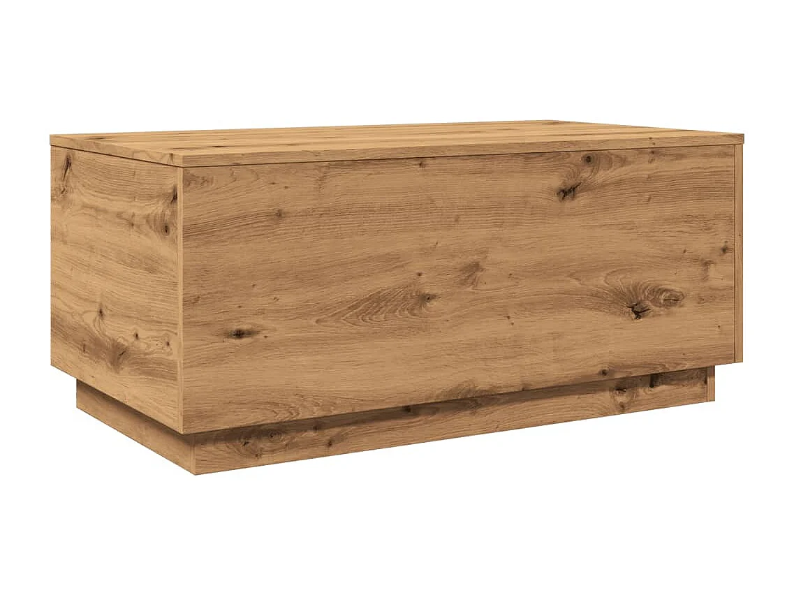 Tavolino da Salotto con Luci LED Rovere Artigianale 90x50x40 cm