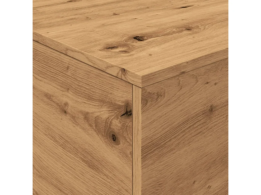 Table basse avec lumières LED chêne artisanal 90x50x40 cm