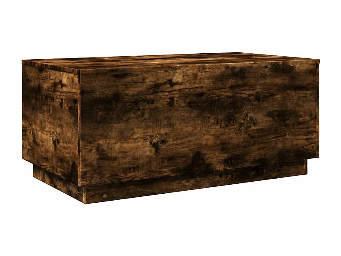 Tavolino da Soggiorno con Luci LED Rovere Fumo 90x50x40 cm
