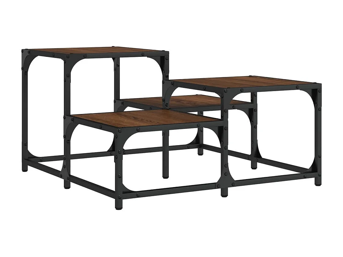 Mesa de centro 68x68x40 cm derivados madeira carvalho castanho