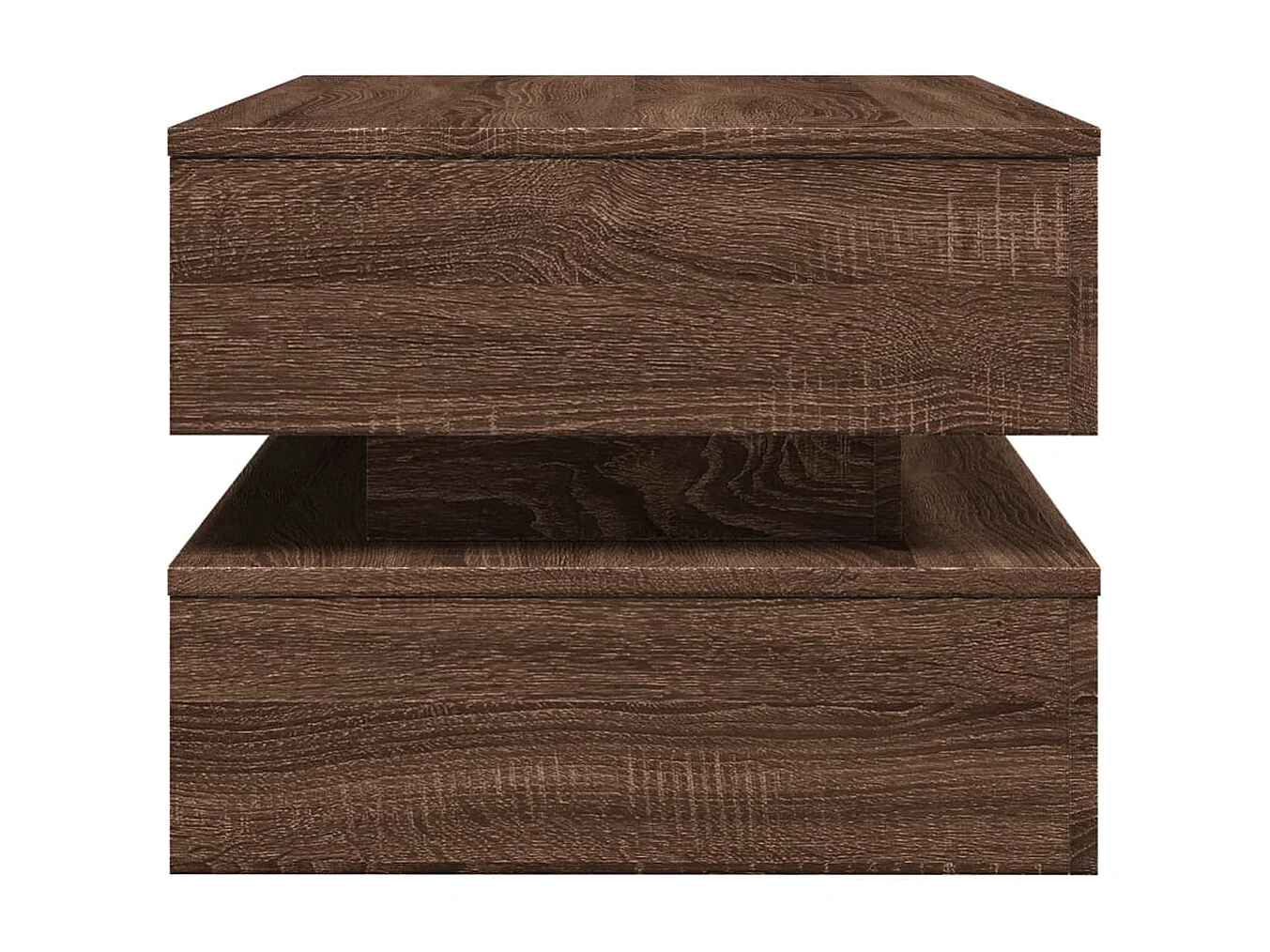 Tavolino da Soggiorno con Luci LED Rovere Marrone 90x50x40 cm